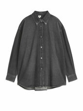 Oversized Denim Shirt - Black