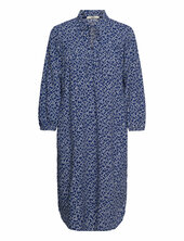 Viscose Midi Dress With All-over Print Esprit Casual Blue