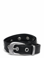 Metal Eyelet Faux Leather Belt Weekday Black