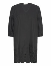 Cotton Dress W/ Embroidery Rosemunde Black