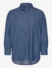 Cotton Denim Blouse Esprit Collection Blue