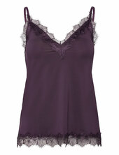 Rwbillie Sl Lace Strap Top Rosemunde Purple