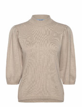 Mskylina High Neck Knit T-shirt Minus Beige