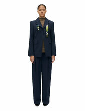 2435 Pinstripe Tailoring, Belted Ta Stine Goya Navy