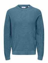 Onstony Ds 12 Ls Waffle Crew Knit Noos Only & Sons Blue