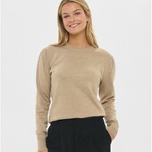 Bluse Sandfarvet M/ Lange ærmer & Perle Detaljer "cherrisz" - Saint Tropez