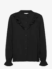 Rwelif Ls Frill Shirt Rosemunde Black