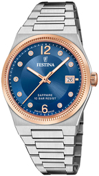 Festina Dameur F20037-2 Swiss Made Blå/stål Ø35 Mm