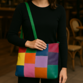 Style Quebec I Smukt Lys Multifarve. Superfed Og Flot Shopper Til Skulder Og Crossbody