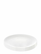 Relief - Dessert Tallerken Porcelæn White 4 Stk 20 Cm Gaveæske Aida White