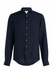 Linen Solid Slim Shirt Calvin Klein Navy