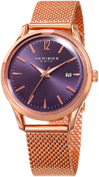 Akribos Xxiv Dameur Ak930pu Classic Lilla/rosaguldtonet Stål Ø38 Mm