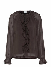 Kamila Chiffon Blouse Kaffe Brown