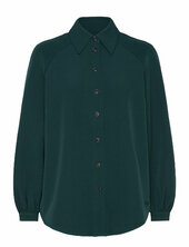 Crepe Peasant Sleeve Overshirt Scotch & Soda Green