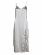 Side-slit Satin Dress Mango Silver