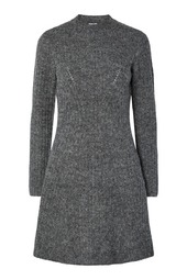 Y.a.s - Kjole - Dolly Ls Knit Dress - Medium Grey Melange