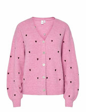 Yasbow Ls Embroided Knit Cardigan S. Yas Pink