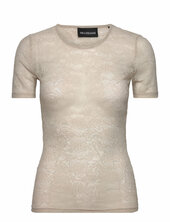 Lace Monogram Short Sleeve Han Kjøbenhavn Beige