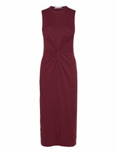 Midi-dress With Draped Detail Mango Burgundy
