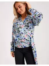 Object Collectors Item Objriga L/s Wrap Top Pb13 Bindebluser Serenity Brandied Apricot Flower