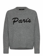 Vmboom Ls O-neck Text Pullover Noos Vero Moda Grey