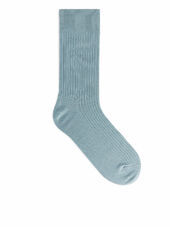 Supima Cotton Rib Socks - Blue