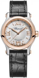 Chopard Dameur 278573-6013 Happy Sport Sølvfarvet/læder Ø30 Mm