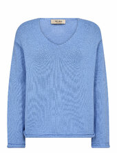 Mmbine Ls V-neck Knit Mos Mosh Blue