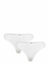 2-pack Pointelle Thongs Weekday White
