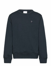Regular Badge Crew Neck Sweat - Got Knowledge Cotton Apparel Blue