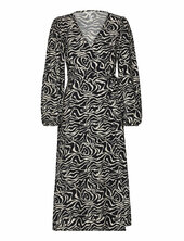 Objleonora L/s Wrap Midi Dress Noos Object Black
