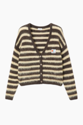 Nenybay Cardigan - Striped Soya Root - American Vintage - Stribet Xs/s