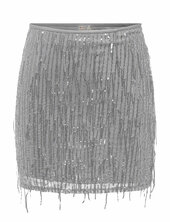 Onlspacy Short Sequins Skirt Wvn Only Silver