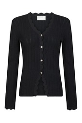 Neo Noir - Cardigan - Clara Stitch Knit Blouse - Dark Navy