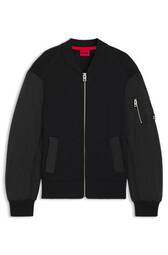 Strikket Jakke Med Kontrastfarvede ærmer