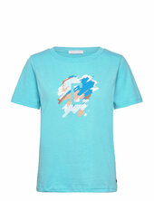 T-shirt With Paint Mix - Mid Sleeve Coster Copenhagen Blue