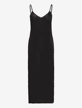 Long Openwork Knitted Dress Mango Black