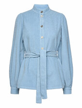 Corduroy Shirt With Belt Stella Nova Blue