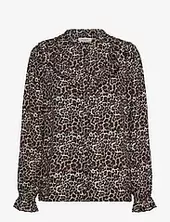 Rwelif Ls Frill Shirt Rosemunde Brown