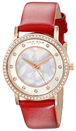 Akribos Xxiv Dameur Ak791rd Crystal Antik Hvid/læder Ø34 Mm