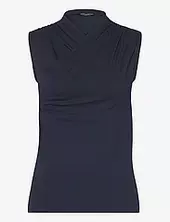 Rallie Cross Neck Top French Connection Navy