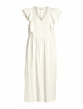 Vimatia V-neck C/s Midi Dress Vila Cream