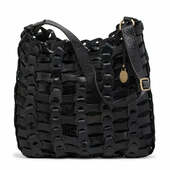 Style Annabella I Sort. Klassisk Smuk Håndflettet Skuldertaske I Smukt Skind