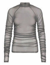 Printed Mesh Plated Long Sleeve Han Kjøbenhavn Grey