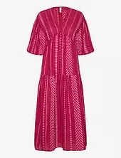 Geometric Print Midi Dress Mango Pink
