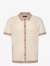 Ss Button Up Sweater Polo Lee Jeans Cream