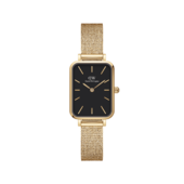 Daniel Wellington Dw Watch Quadro Pressed Evergold Black 20x26mm Gold