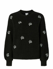 Yasfleur Ls Knit Pullover S. Noos Yas Black