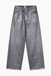 Metallic Denim Christel Jeans - Vintage Blue/gun Metal - Mads Nørgaard - Sølv L