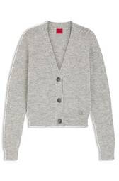 Cardigan Med Relaxed Fit Og Broderet Stablet Logo